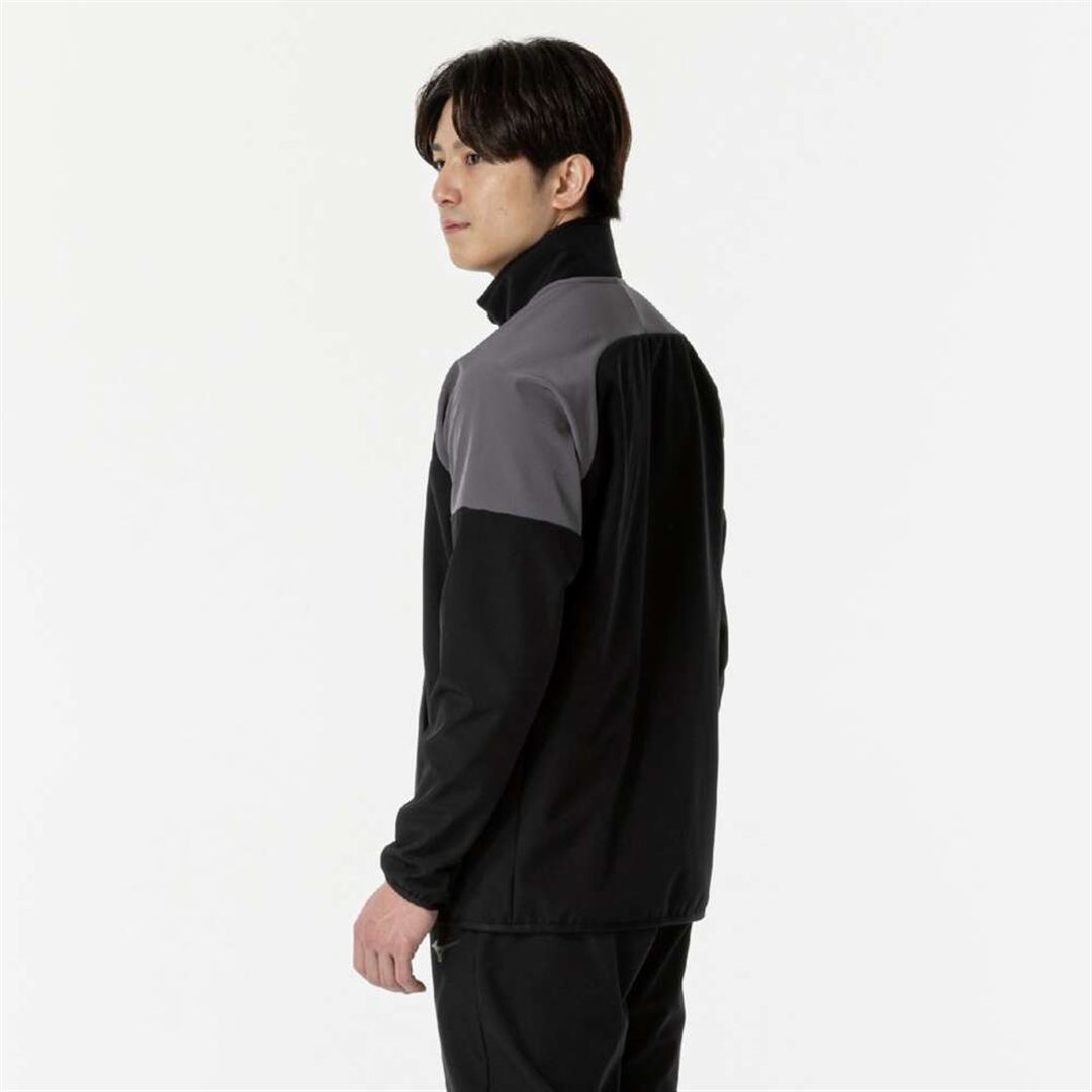 【ストレッチ／防風】テックシールドジャケット ブラック×チャコールグレー XS