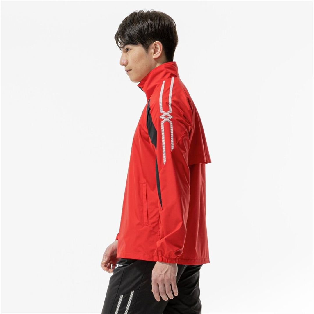 MCライン ウィンドブレーカージャケット チャイニーズレッド×ブラック XS