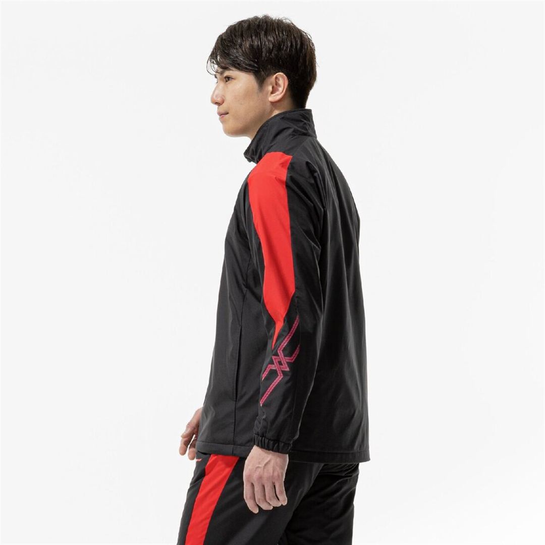 【吸湿発熱】MCライン ブレスサーモウォーマージャケット ブラック×チャイニーズレッド 2XL