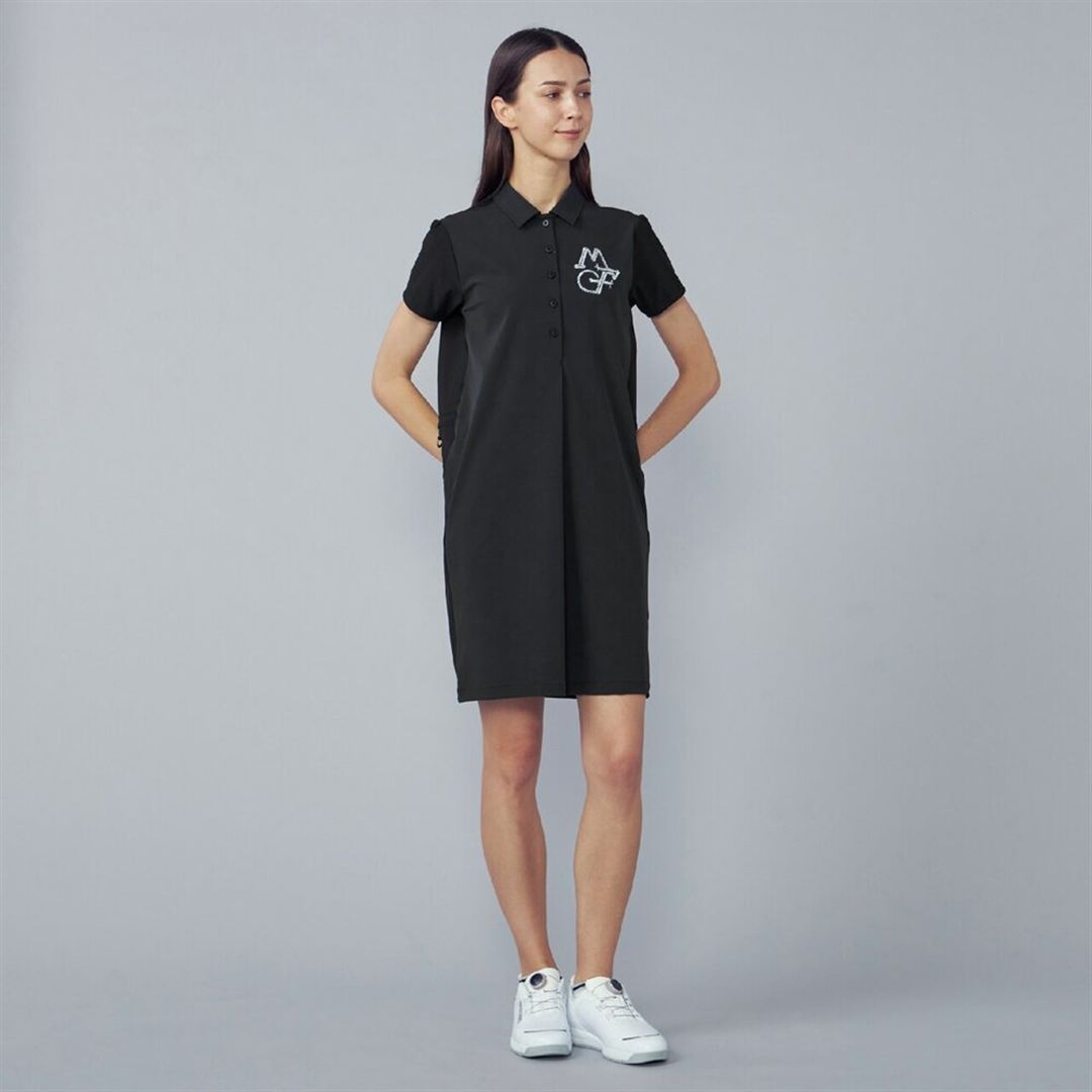 【MGFコレクション】 UVストレッチハイブリッドワンピース ブラック L