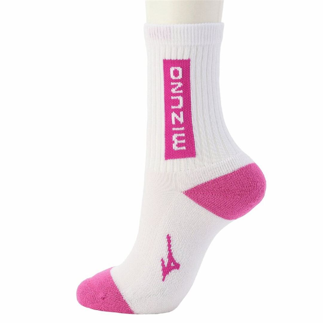 ドライベクターMIZUNOロゴソックス(ミドル丈) ピンク 22-24