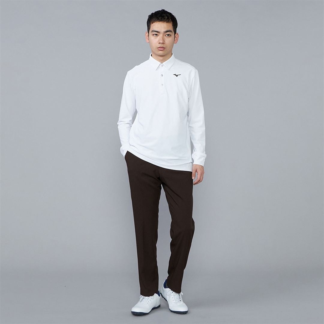 ロングスリーブポロシャツ ホワイト XL