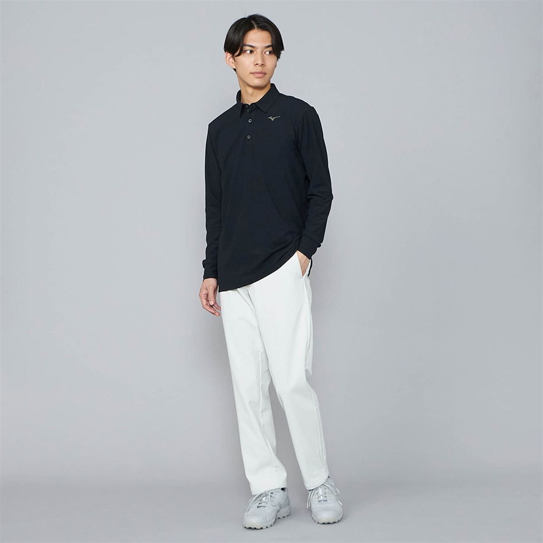 ロングスリーブポロシャツ ブラック XL