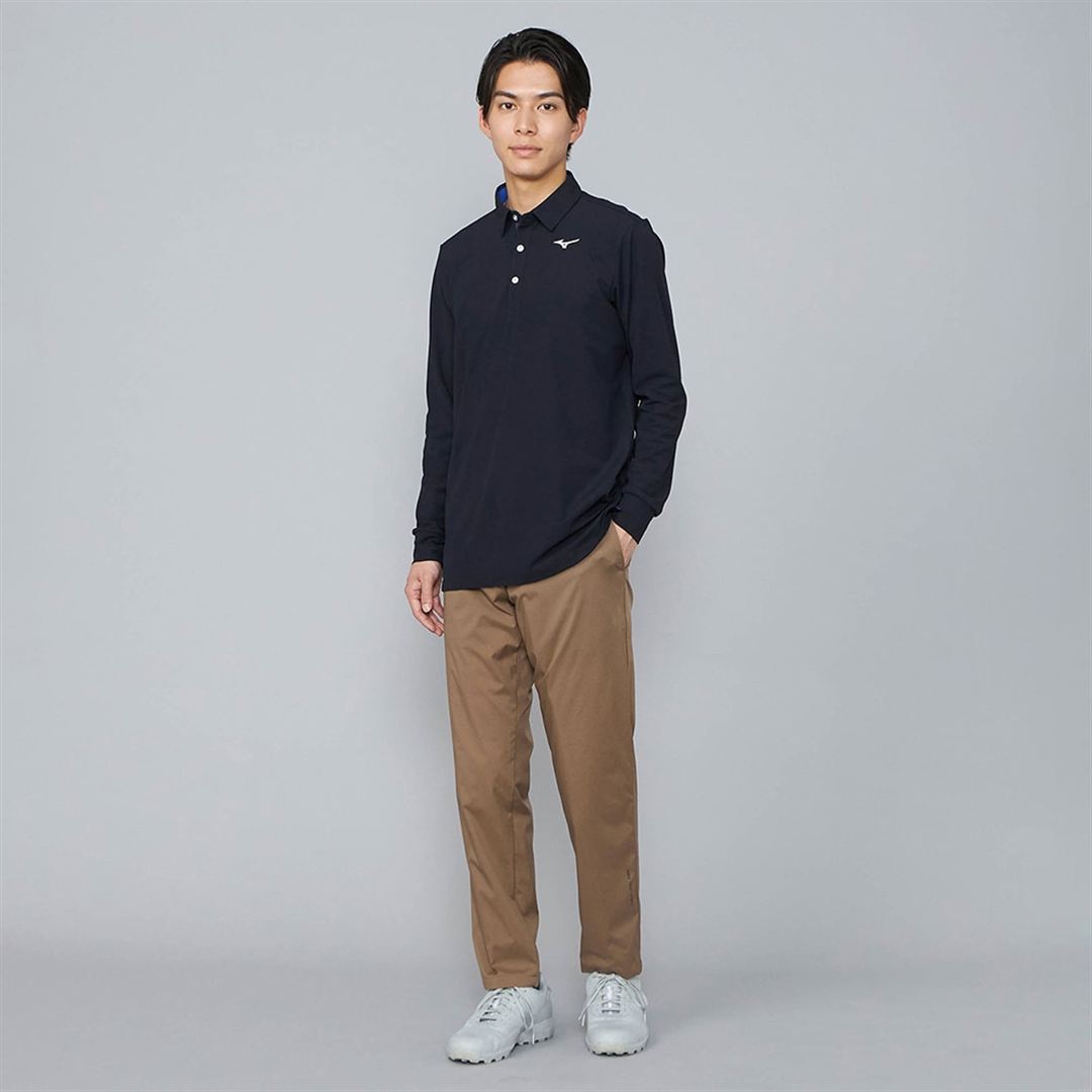 ロングスリーブポロシャツ ディープネイビー XL