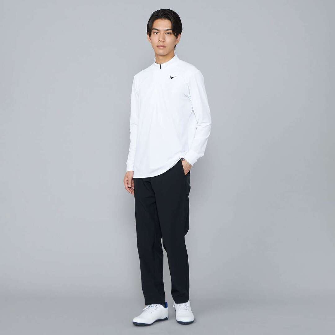 ロングスリーブハーフジップシャツ ホワイト M