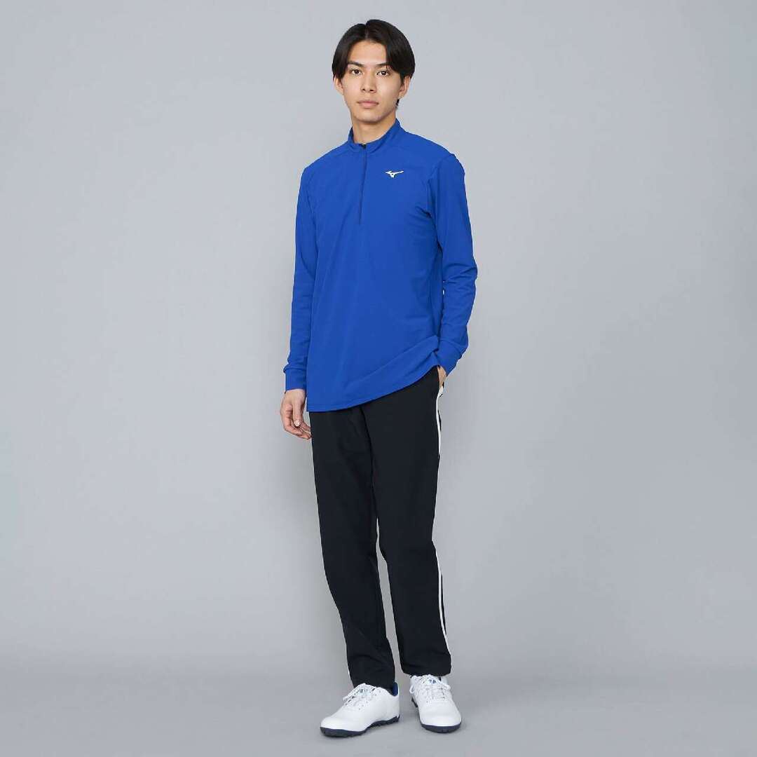 ロングスリーブハーフジップシャツ サーフブルー XL