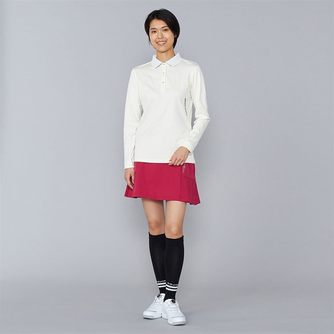 ヘザーストレッチ長袖シャツ ホワイト XL