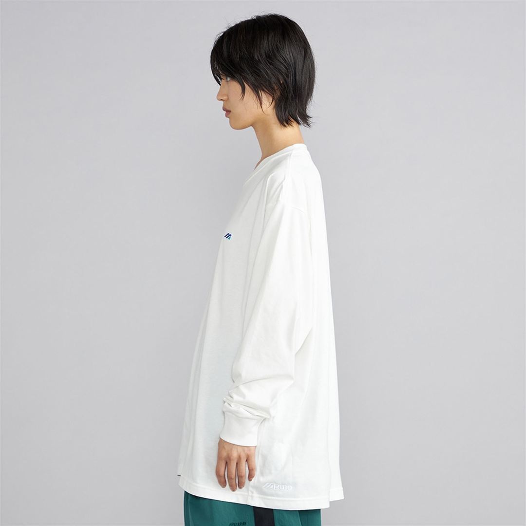 【ミズノ直営限定】モノグラムM Tシャツ長袖 ホワイト S