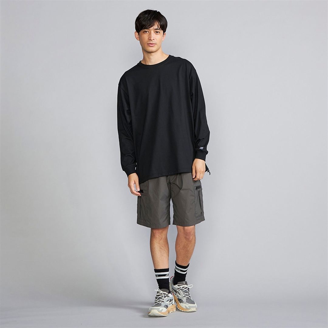 【ミズノ直営限定】モノグラムM ドロストシャツ ブラック S