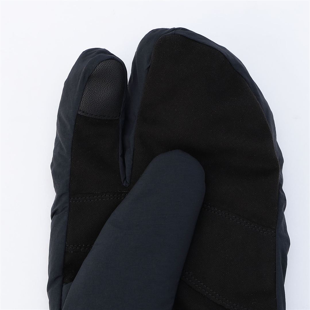 【IL BISONTE／吸湿発熱】WINDSTOPPER プロダクト フィンガーパデットミトン ブラック S-M