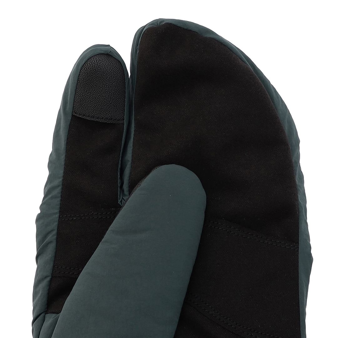 【IL BISONTE／吸湿発熱】WINDSTOPPER プロダクト 3フィンガーパデットミトン フォレストグリーン S-M