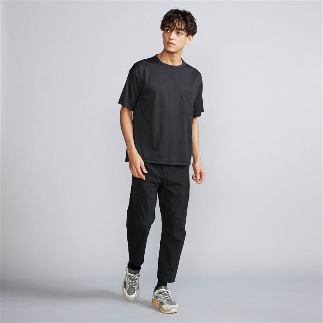 【汗処理／通気】ドライエアロフローポケットTシャツ ブラック M