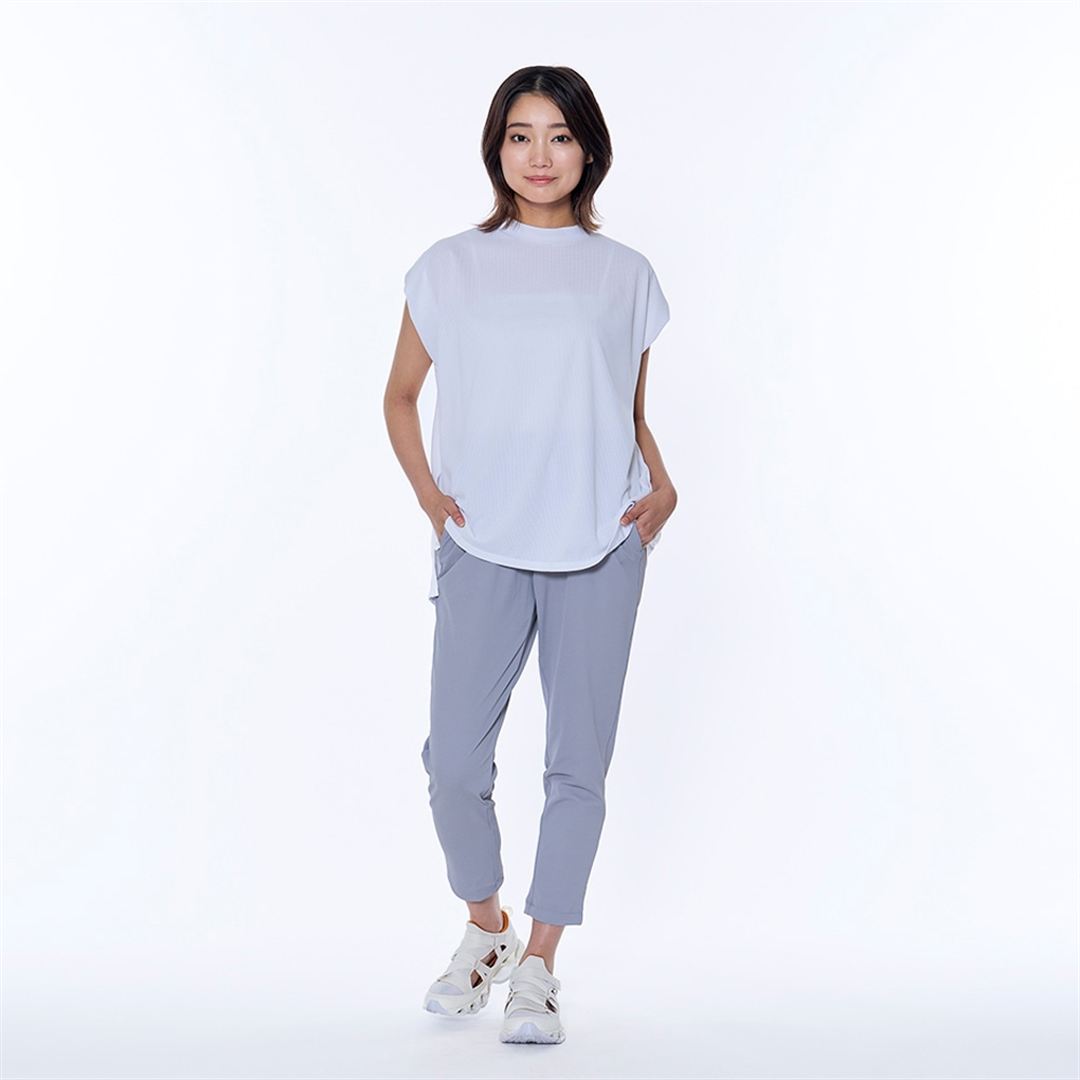 【汗処理／通気】ドライエアロフローアクティブフレンチスリーブTシャツ ホワイト S