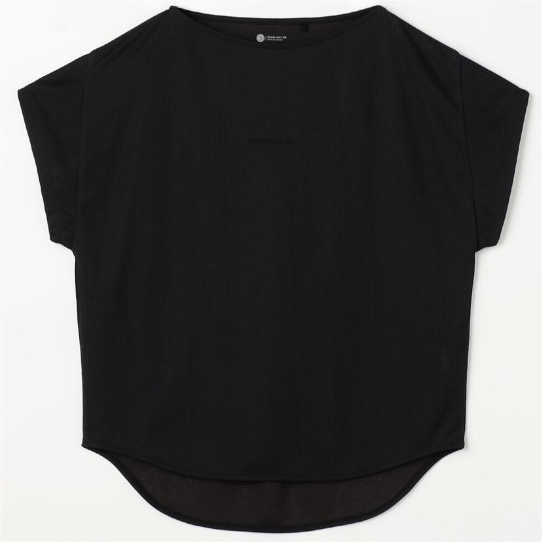 【汗処理／通気】ドライエアロフローアクティブTシャツ ブラック S