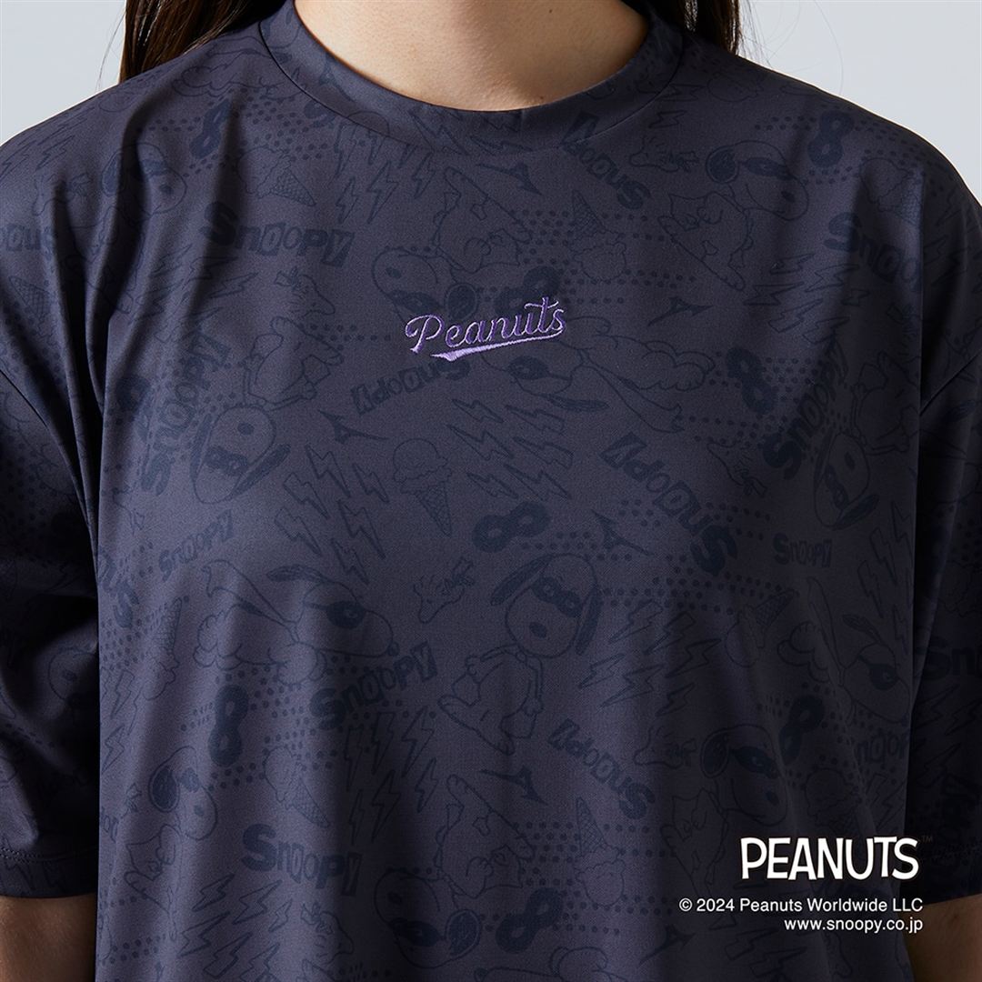 【PEANUTS】UVカットTシャツワンピース チャコール L