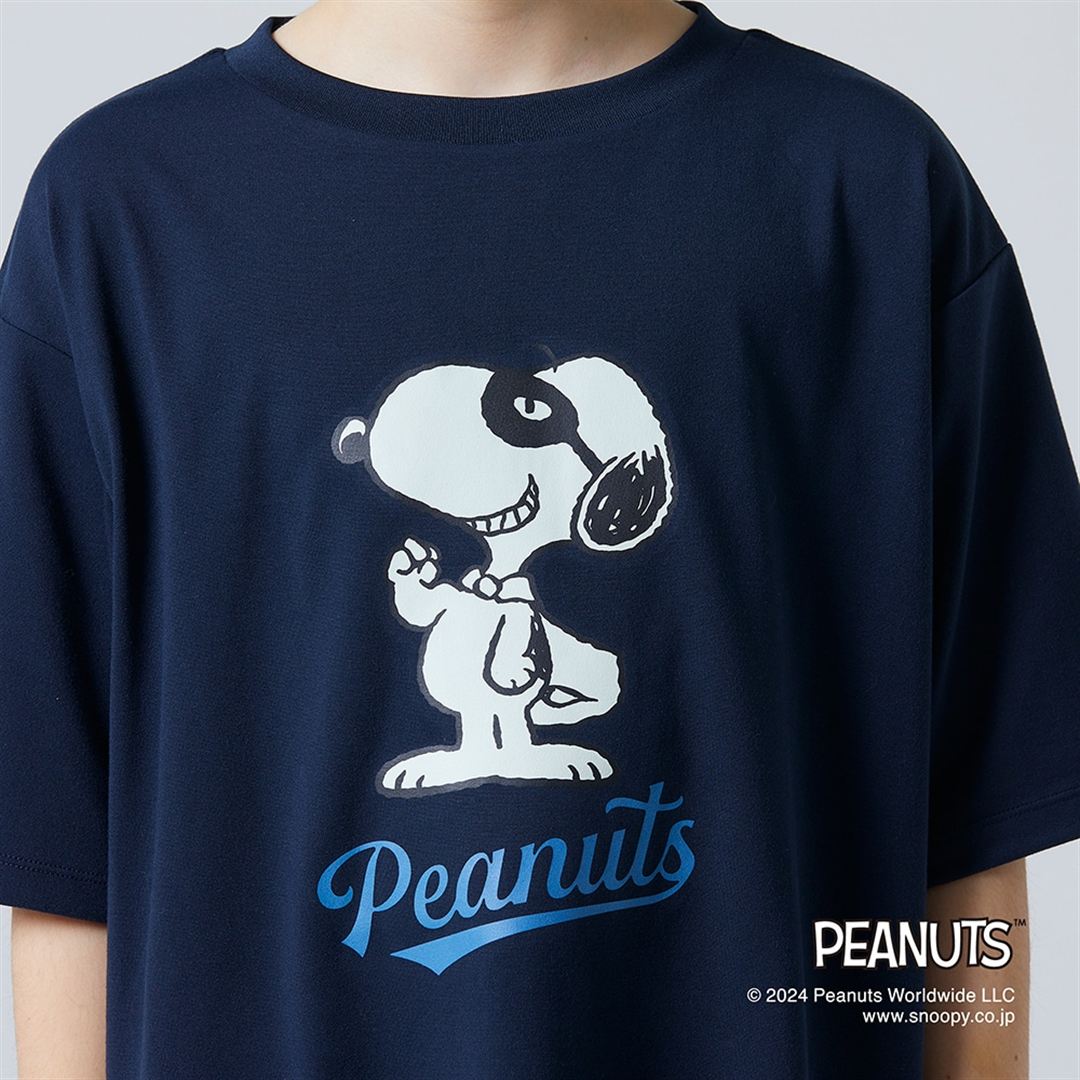 【PEANUTS】リサイクルポリエステルTシャツ サルートネイビー 130