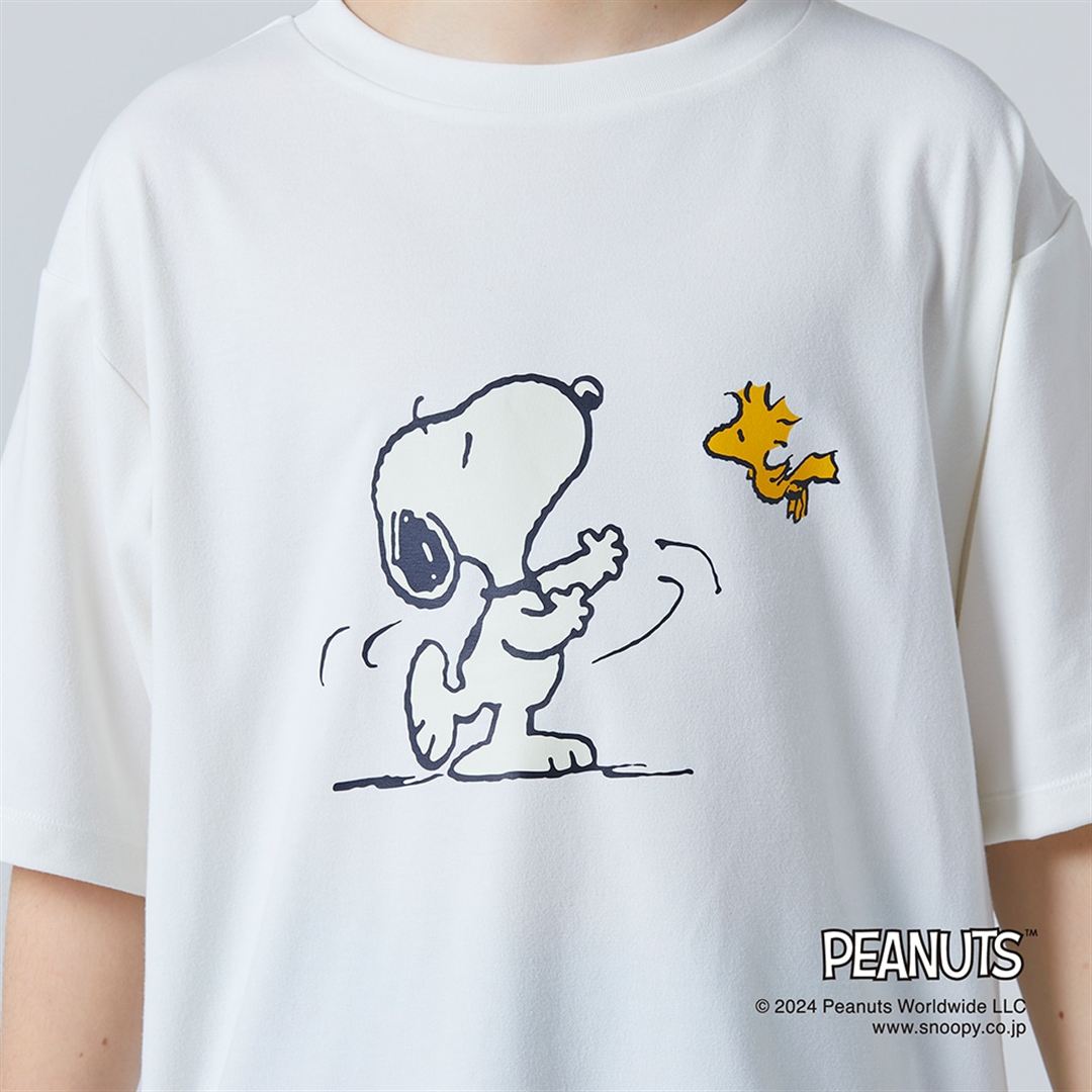 【PEANUTS】リサイクルポリエステルTシャツ マシュマロホワイト 130