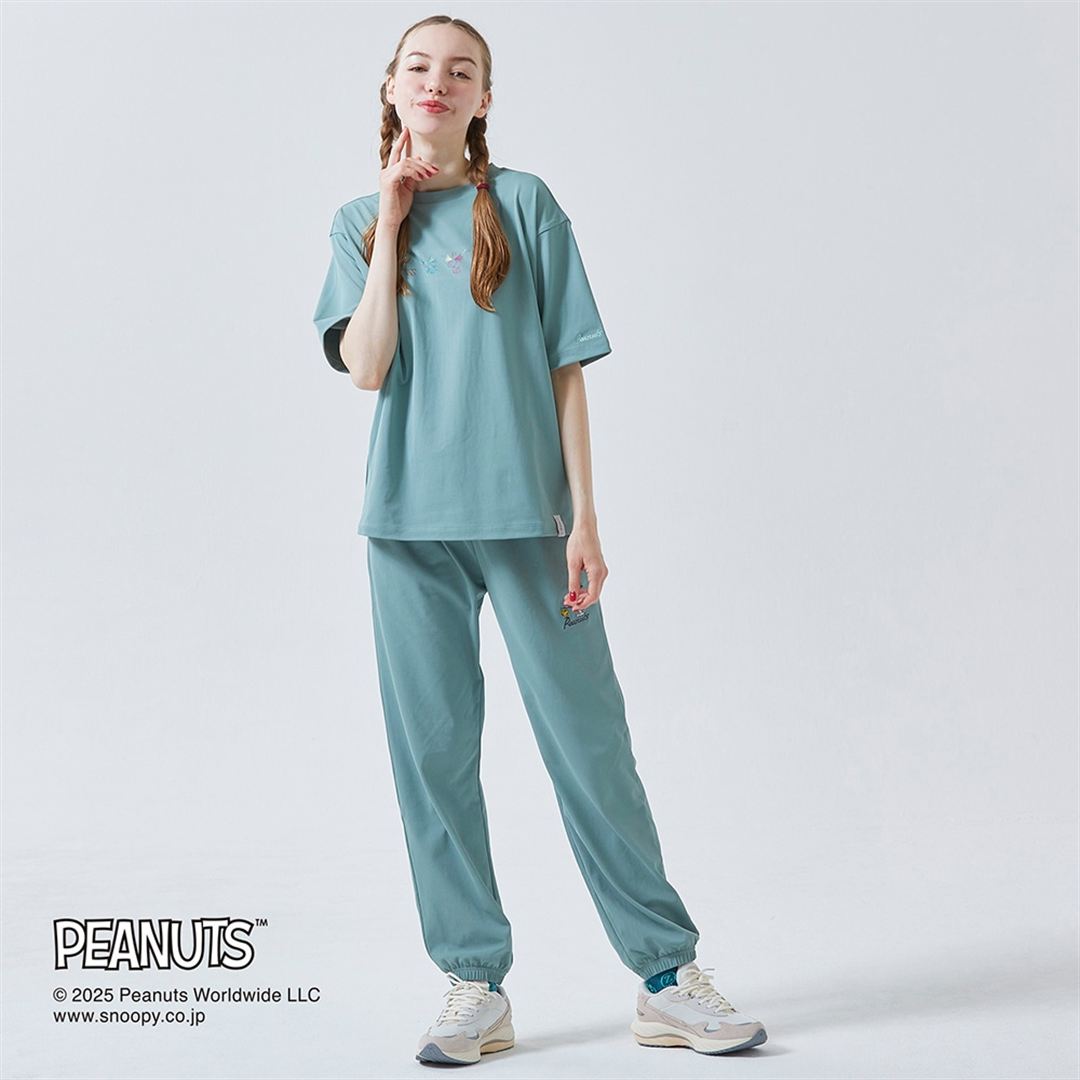 【PEANUTS】アンチスウェット Tシャツ アイスバーググリーン XS