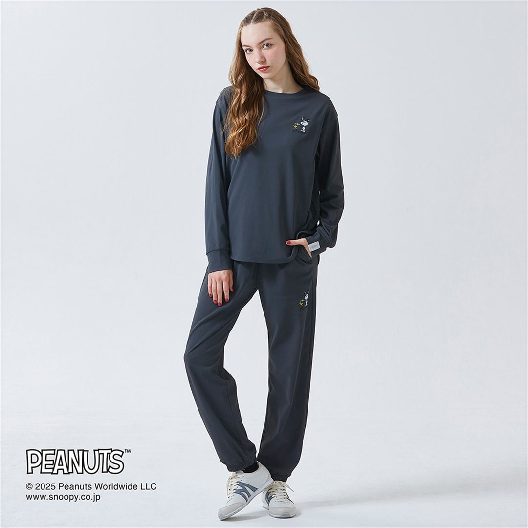 【PEANUTS】アンチスウェット 長袖Tシャツ アッシュブラック XS