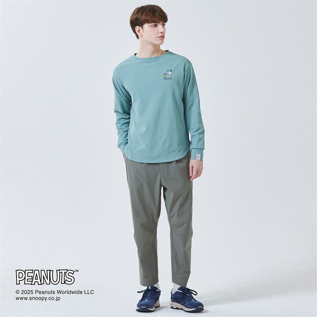 【PEANUTS】アンチスウェット 長袖Tシャツ アイスバーググリーン XS