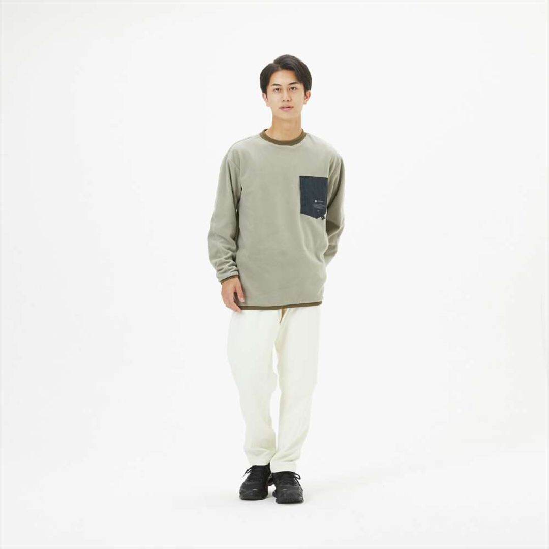 POLARTECクルーネックシャツ マッシュルームグレー M