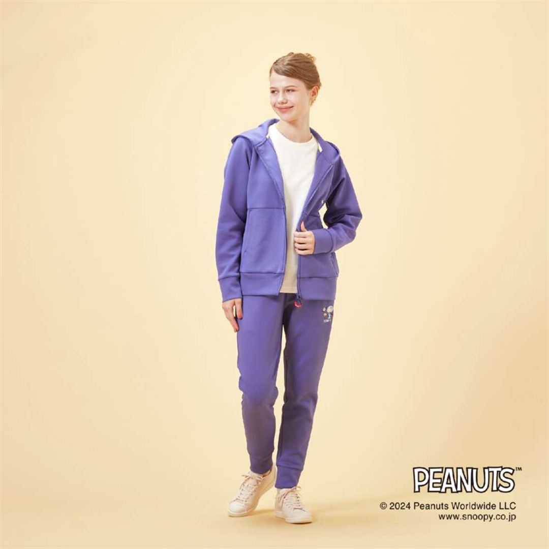 【PEANUTS】スウェットフーディフルジップ ライラック S