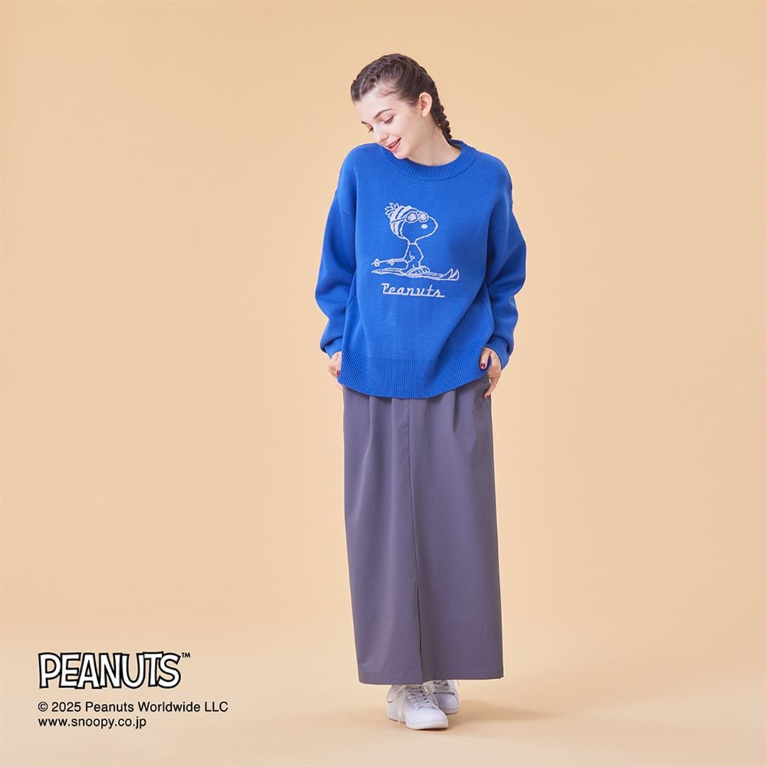 【PEANUTS／吸湿発熱】ブレスサーモウール混セーター ブルー XS