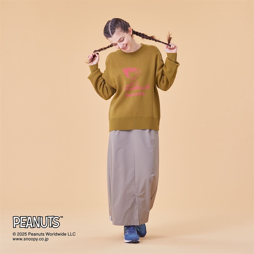 【PEANUTS／吸湿発熱】ブレスサーモウール混セーター エクリュオリーブ XS