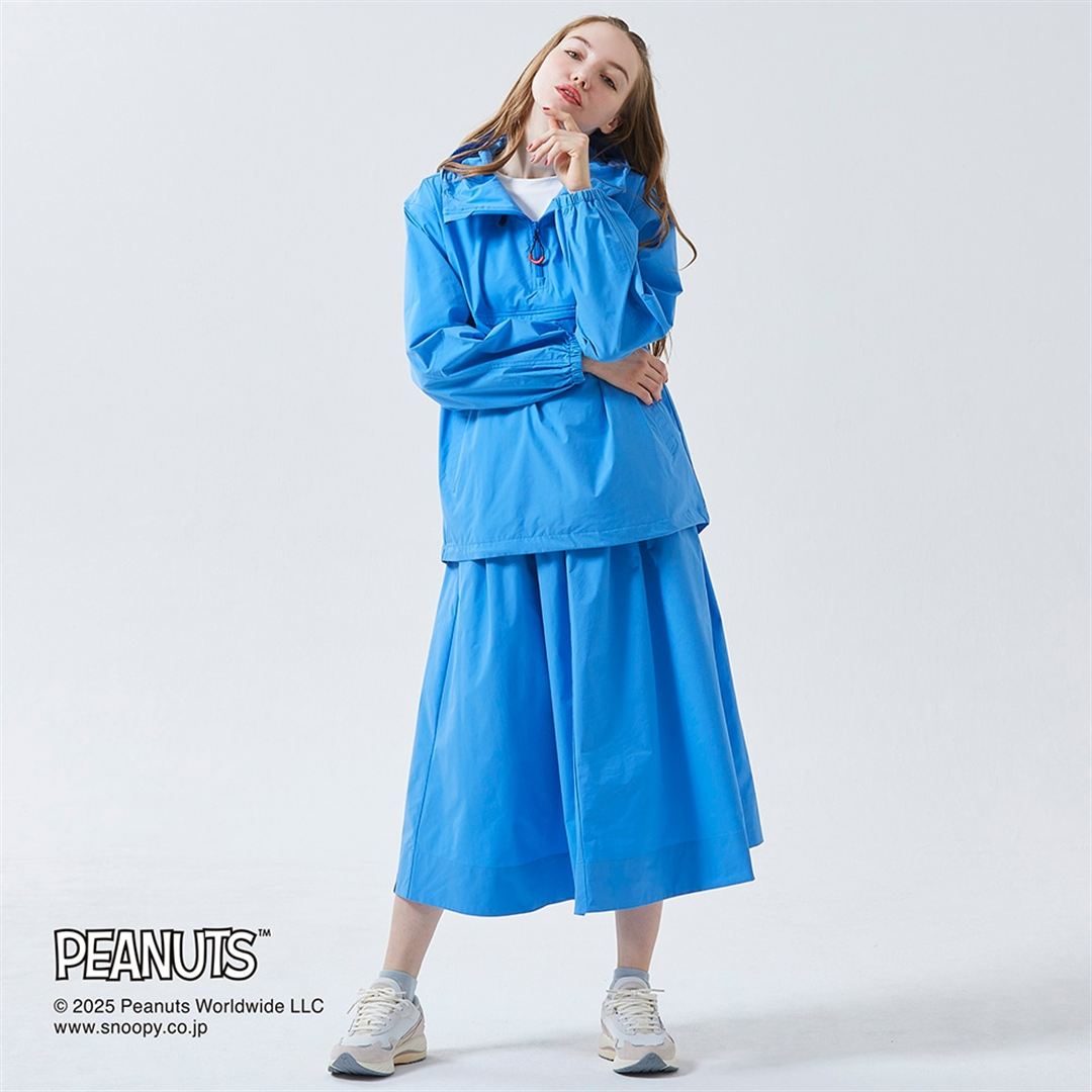 【PEANUTS】ウォーターリパレントストレッチアノラックジャケット アズールブルー XS