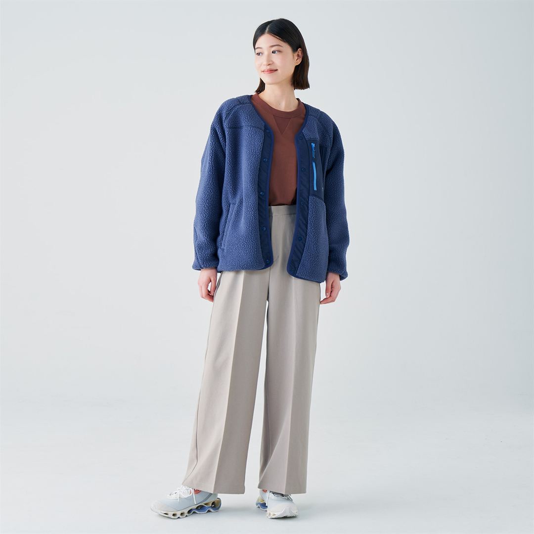 【ミズノ直営限定】ウールタッチストレートワイドパンツ モカベージュ S