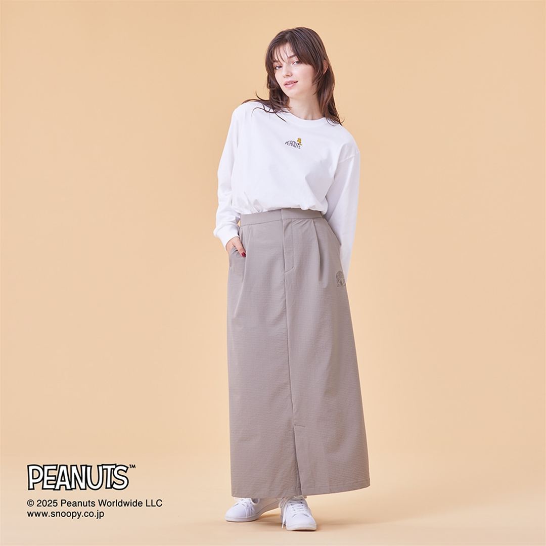 【PEANUTS】ストレッチナイロンスカート ティンバーウルフ S