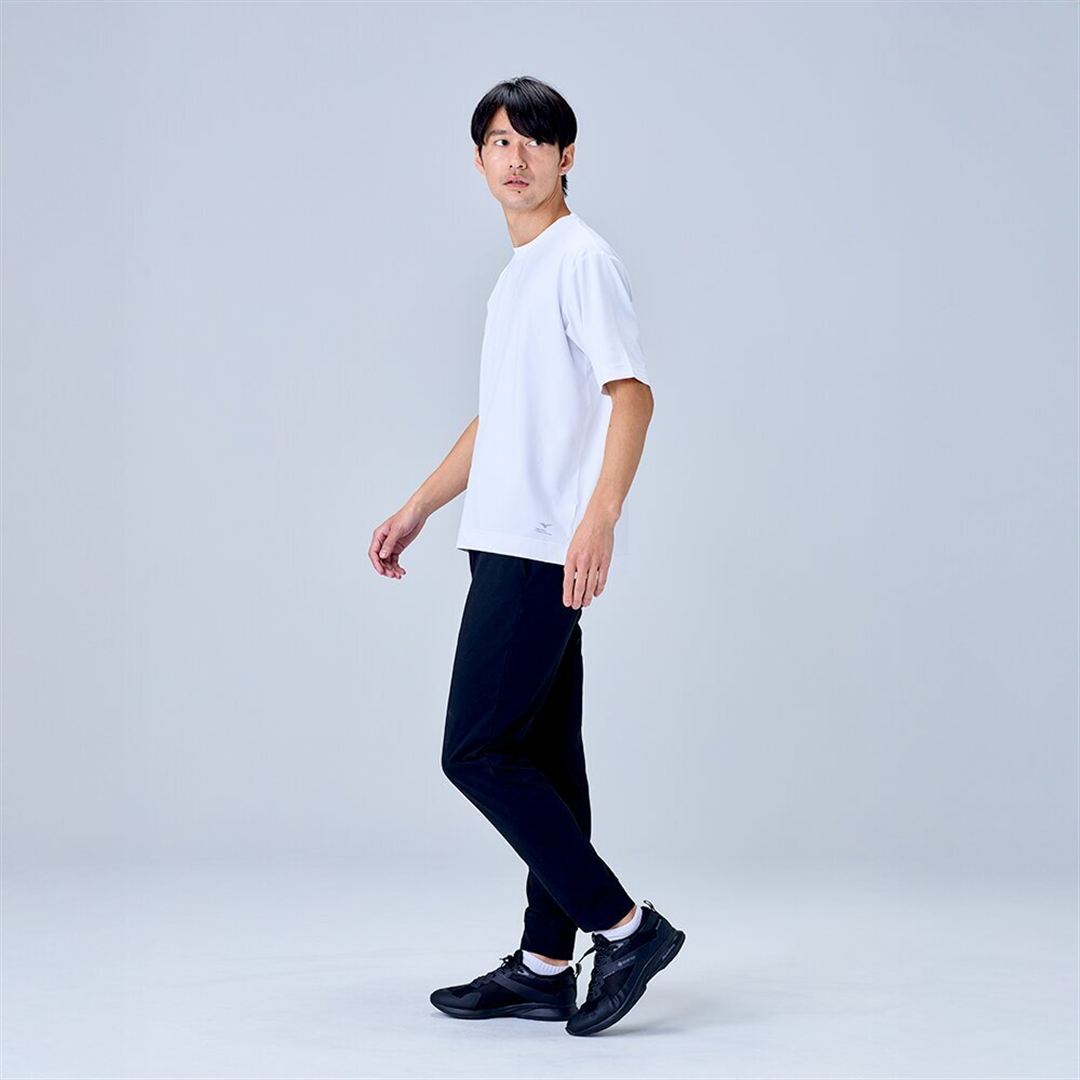 ハイストレッチ クルーネック半袖シャツ（ワイドシルエット） ホワイト XL