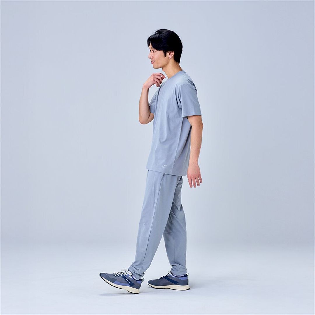 ハイストレッチ クルーネック半袖シャツ（レギュラーシルエット） グレー XL