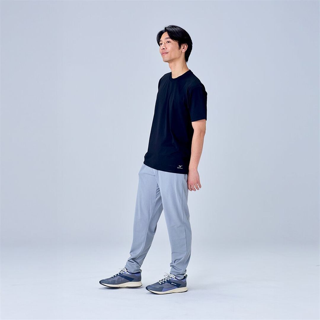 ハイストレッチ クルーネック半袖シャツ（レギュラーシルエット） ブラック XL