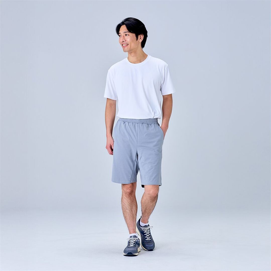 ハイストレッチ ハーフパンツ グレー XL