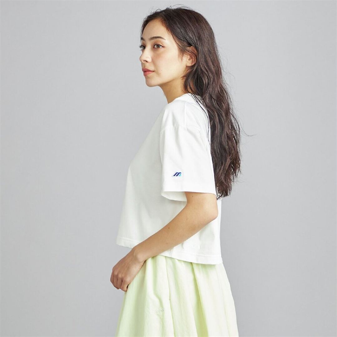 【ミズノ直営限定】モノグラムM クロップド半袖Tシャツ ホワイト XL