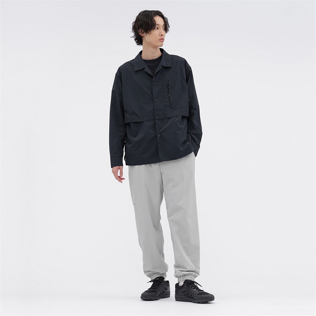 【MARGARET HOWELL】ウォーターリパレントタスランナイロンリップシャツ DK.ネイビー M