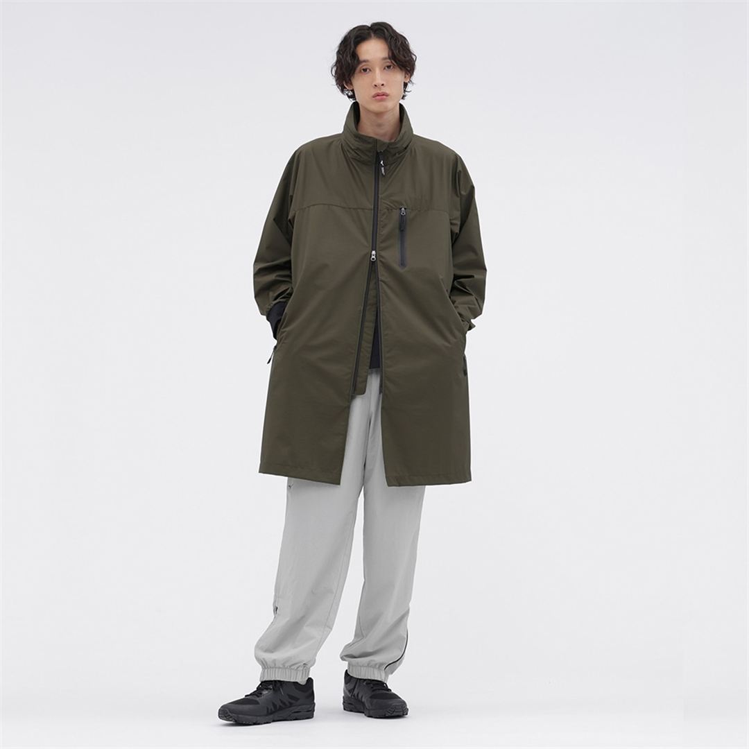 【MARGARET HOWELL】ベルグテックタスランナイロンリップコート DK.カーキ XL
