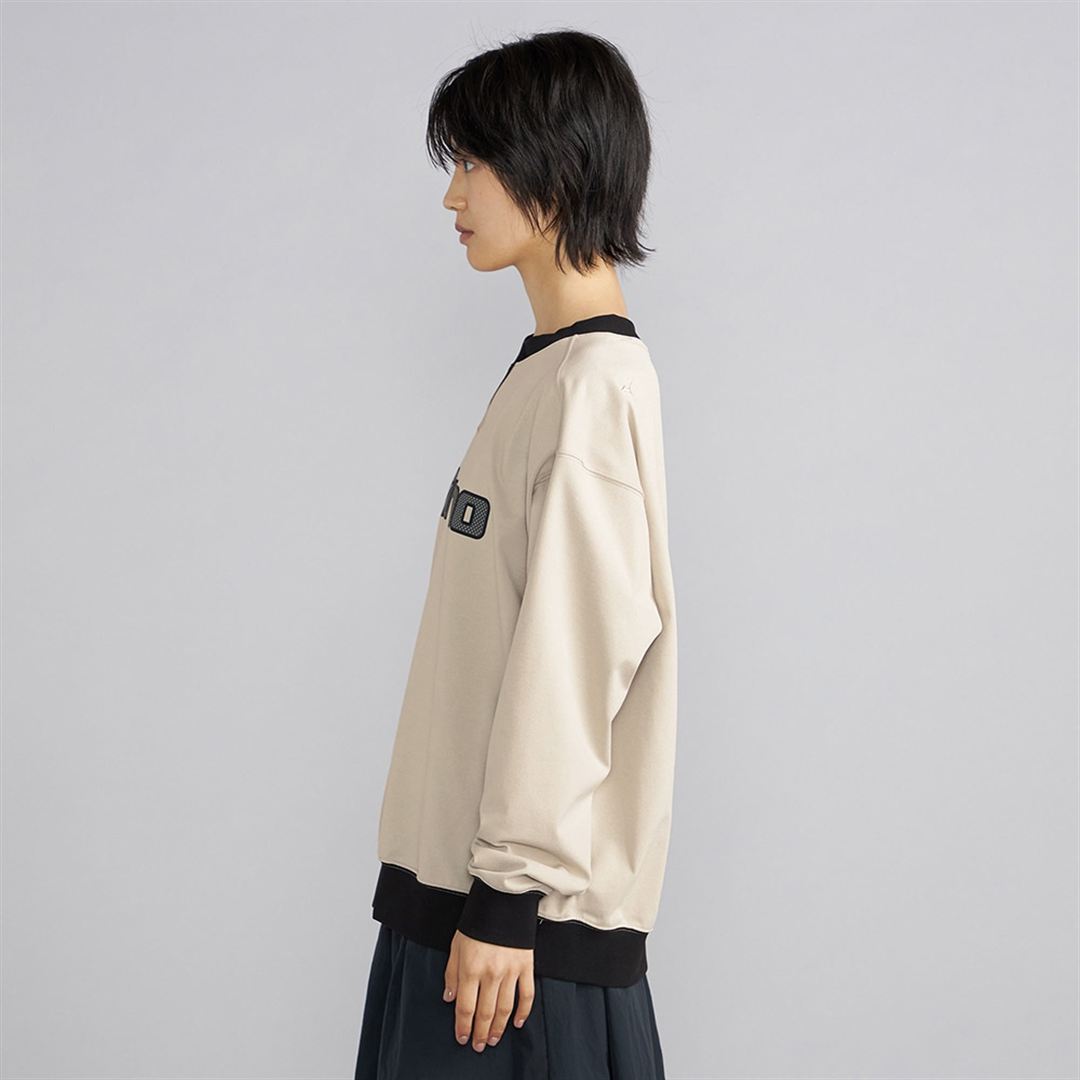 ヘビーオンスクルーネックシャツ グレージュ L