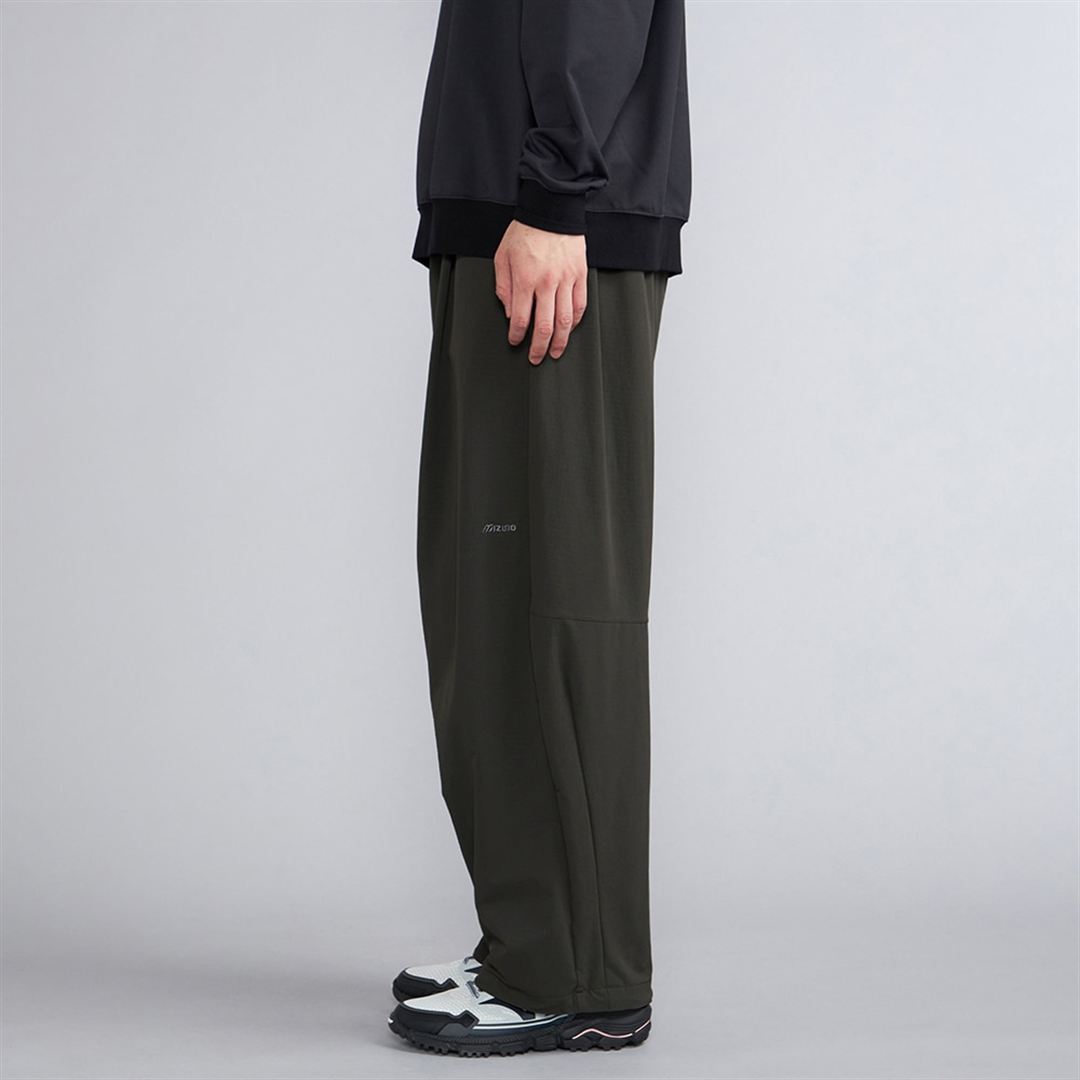 ウォーターリパレントストレッチワイドバギーパンツ アッシュブラック XL