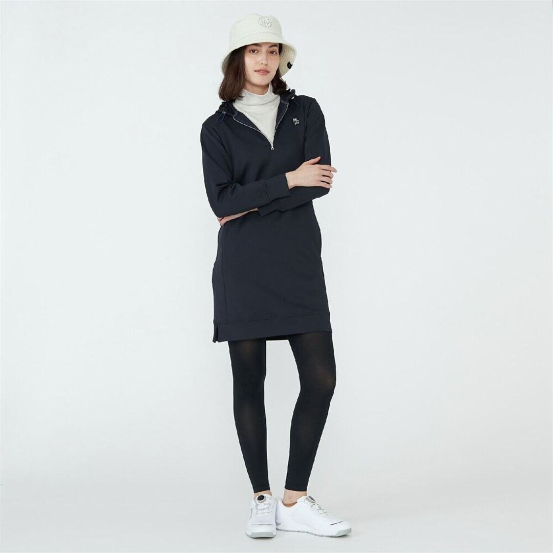 【MGFコレクション】モイストタッチフーディワンピース ネイビー M