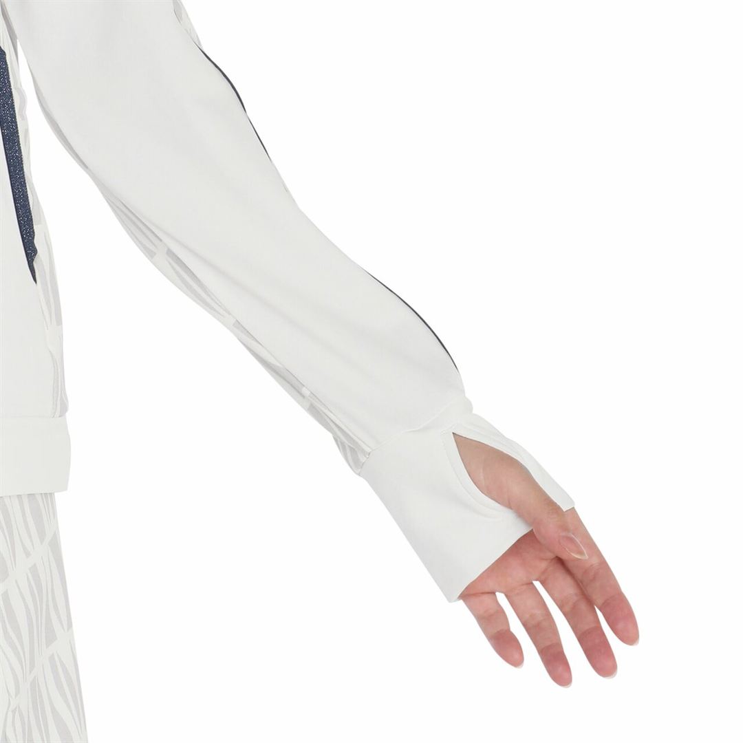 【MGFコレクション】リップルマークフルジップジャケット ホワイト S