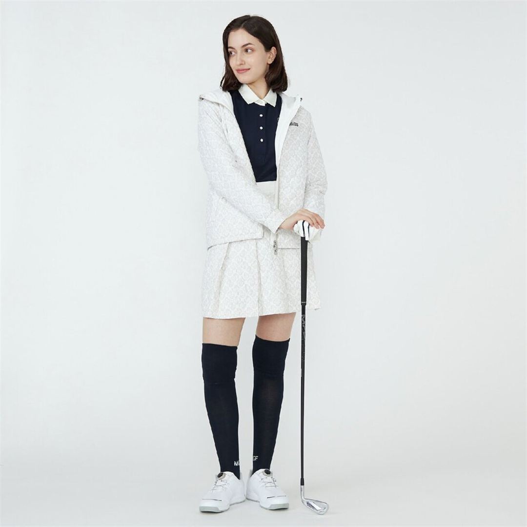 【MGFコレクション／吸湿発熱】ブレスサーモキルティングフーディジャケット オフホワイト S