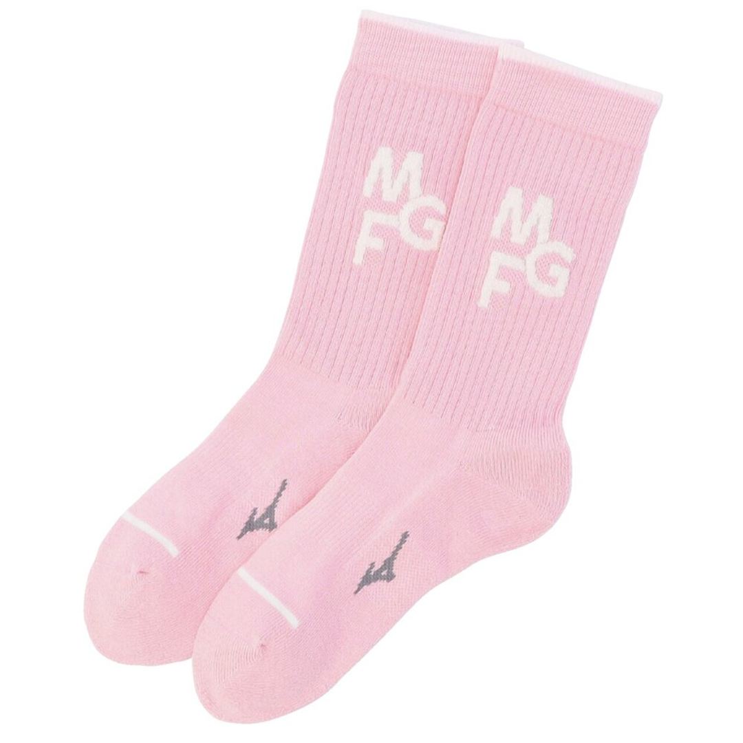【MGFコレクション／吸湿発熱】ブレスサーモミドル丈ソックス ピンク 22-24