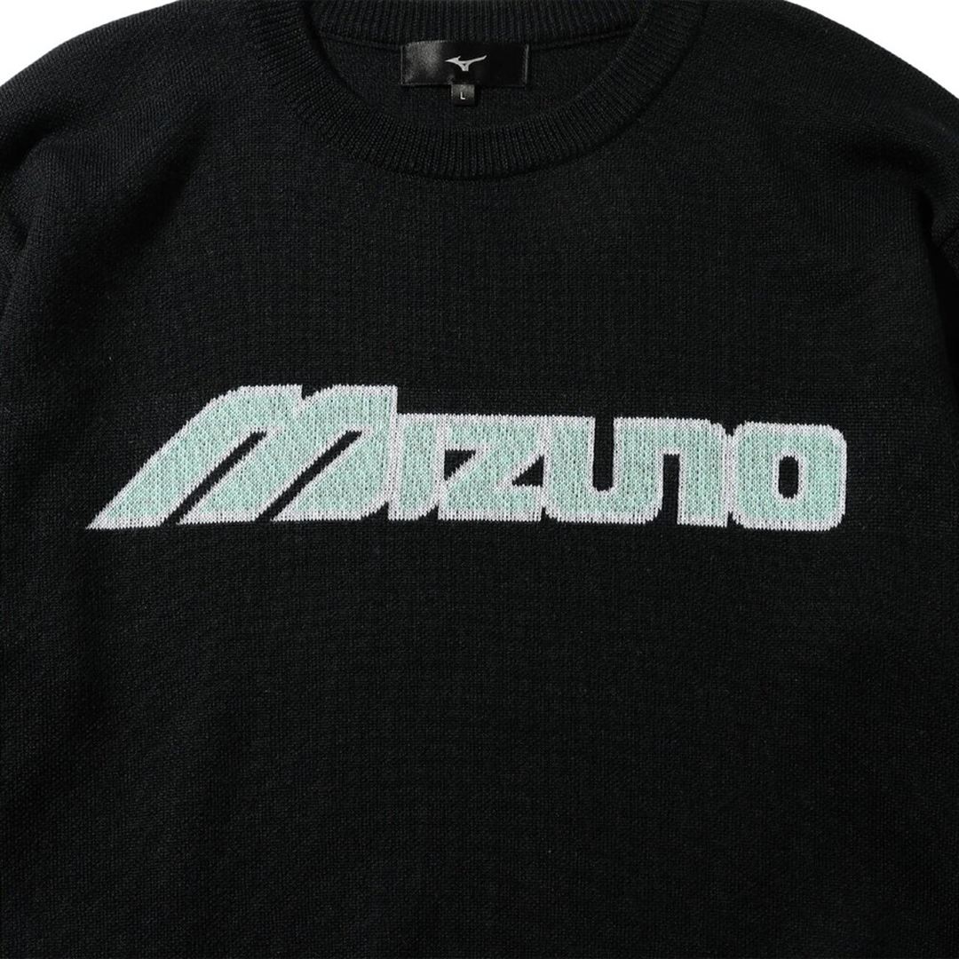 NEW VINTAGE GOLF MIZUNO ロゴ クルーネックセーター ブラック S