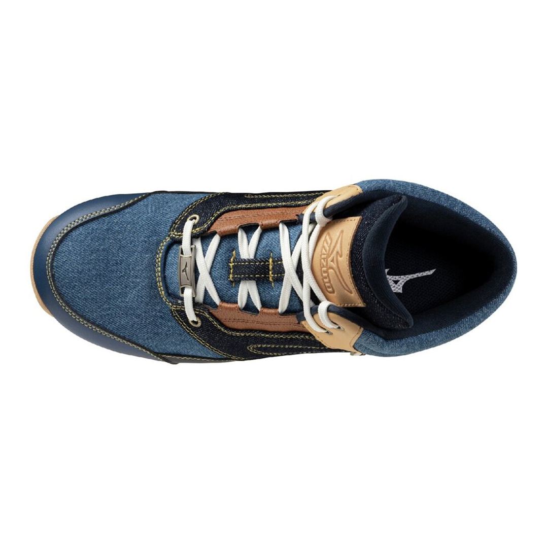 オールマイティLSII 11M DENIM(紐／ハイカット) スモーキーブルー×インディゴブルー×ブラウン 25.0