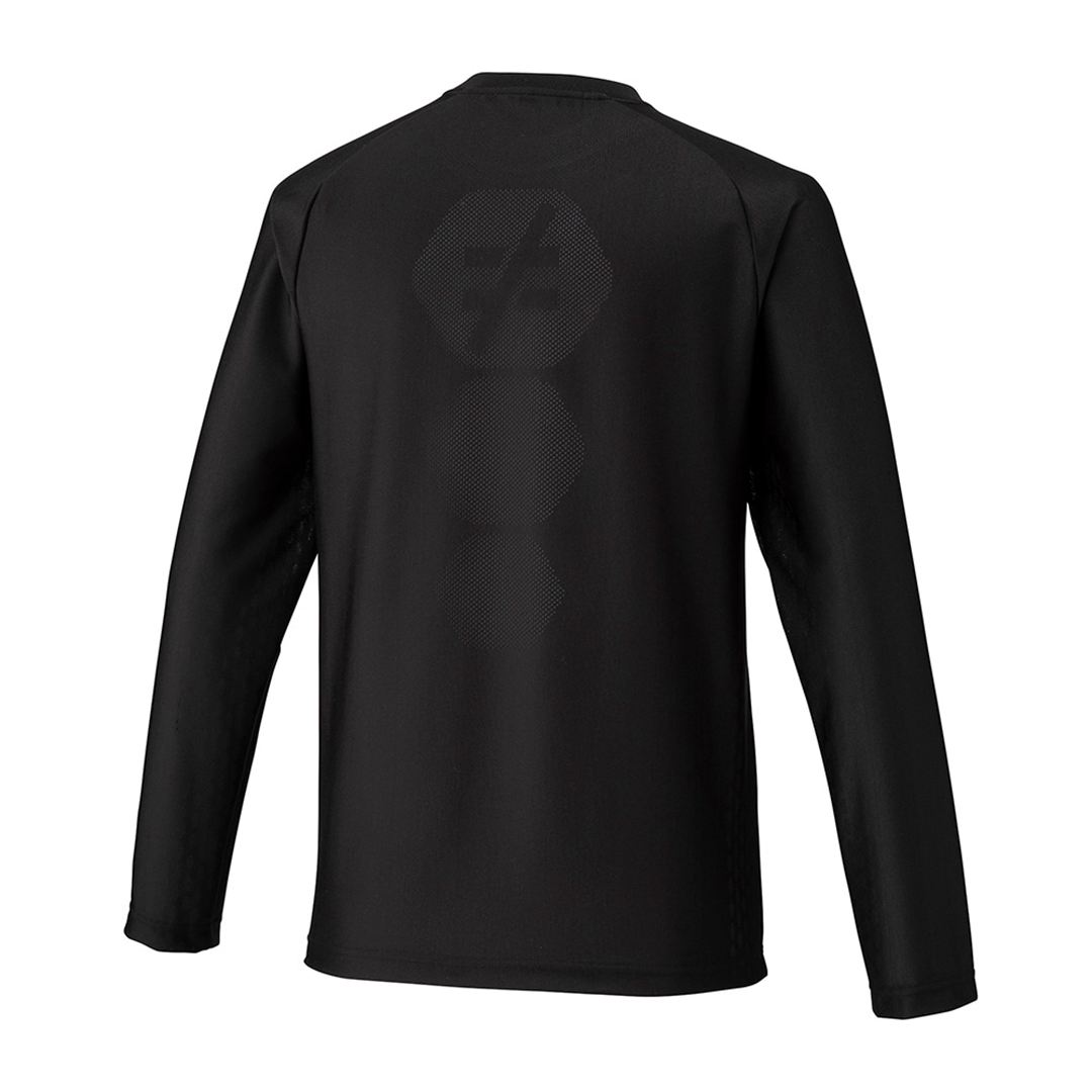 【ミズノ公式オンライン限定】ダブルラッセルジャカードロングスリーブTシャツ ブラック XL