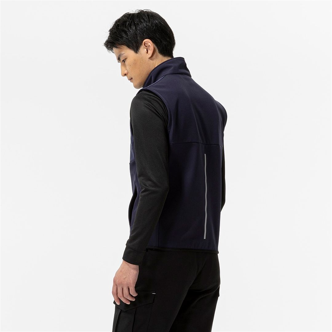 【防風】テックシールドベスト ストレッチ ネイビー S