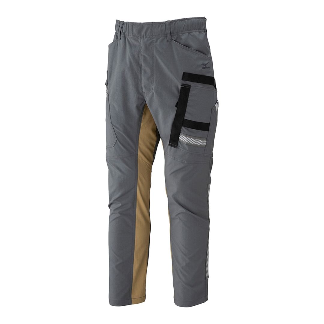 【ミズノ公式オンライン限定】ストレッチ撥水カーゴパンツ(制電) グレー×ベージュ XL