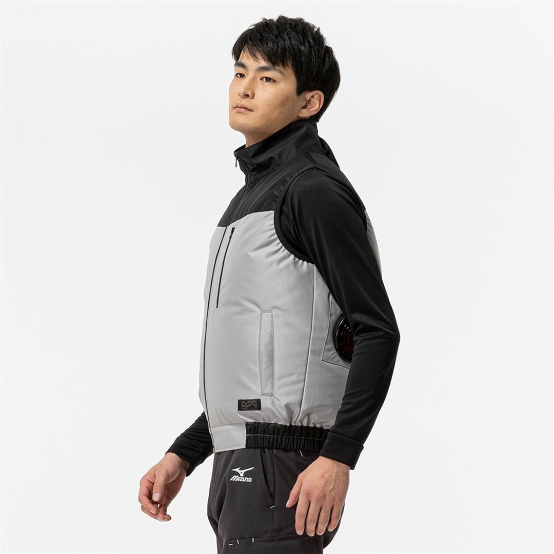 エアリージャケット TOUGHベスト(ネーム刺繍対応／ファン・バッテリー別売り) ブラック×アロイグレー XL